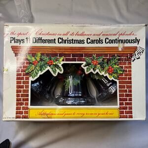 Vintage Carolites Bells of Noel Musical Lighted 3-Bell Cluster Christmas